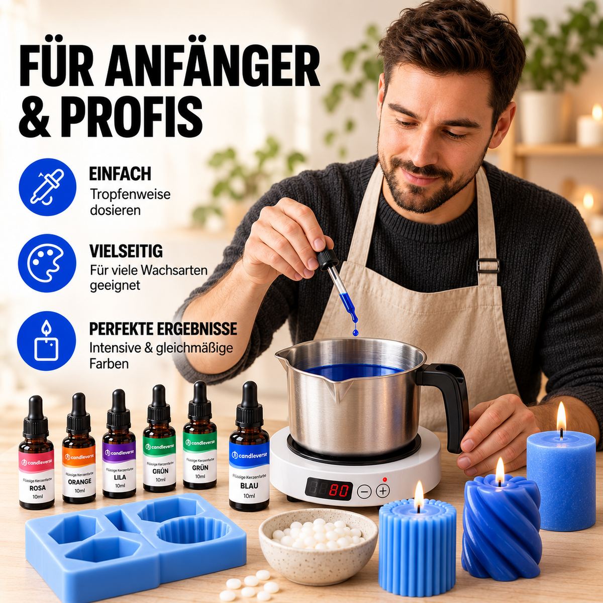 Flüssige Kerzenfarbe | Blau