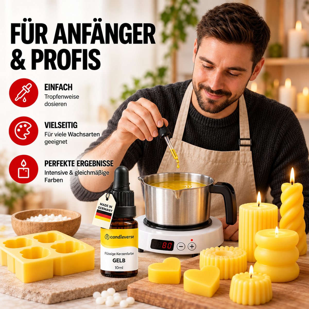 Flüssige Kerzenfarbe | Gelb