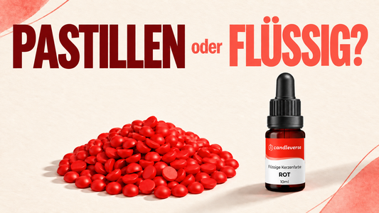 Kerzenfarbe als Pastillen und Flüssigfarbe für Kerzen