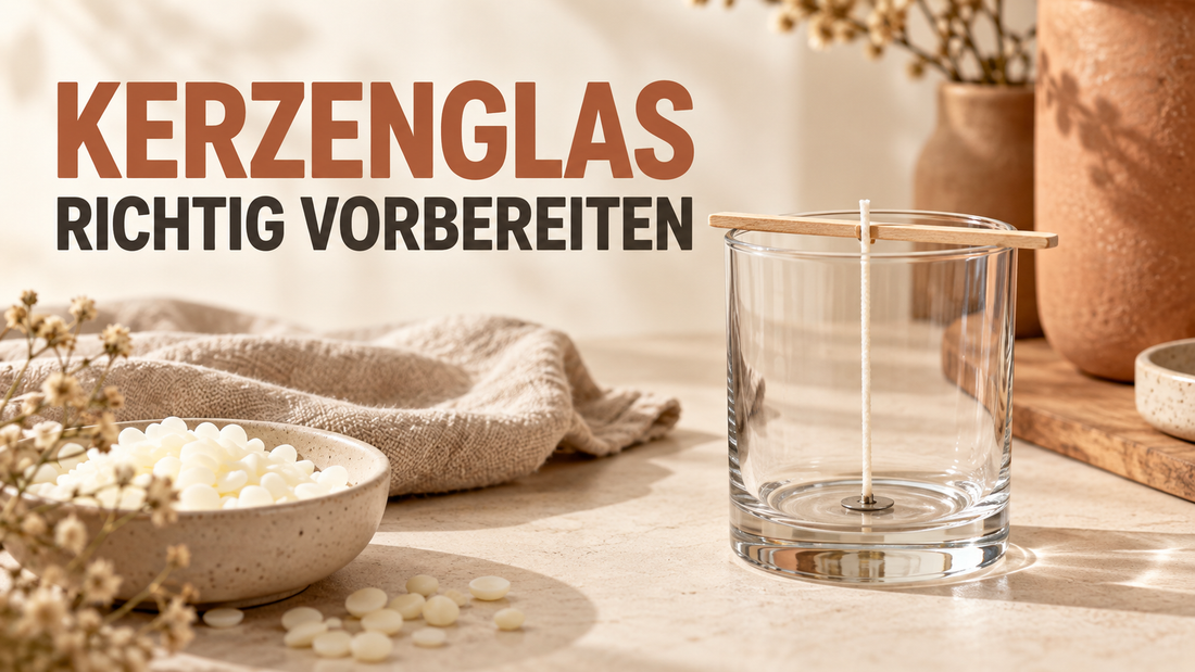 Kerzenglas sauber und trocken für das Kerzengießen vorbereiten