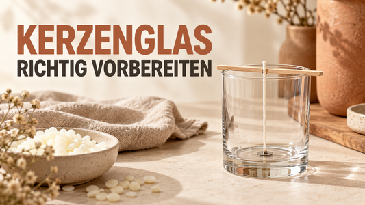 Kerzenglas sauber und trocken für das Kerzengießen vorbereiten