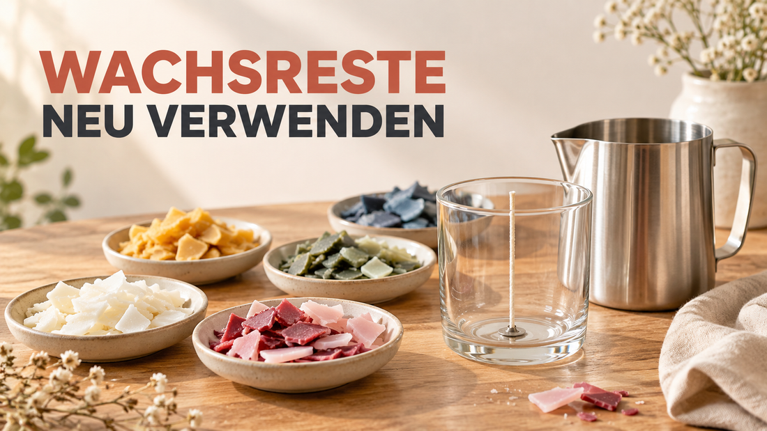 Sortierte Wachsreste zum Einschmelzen und Wiederverwenden für Kerzen