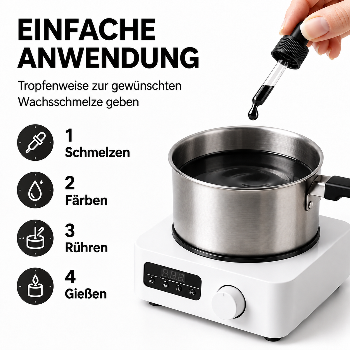 Flüssige Kerzenfarbe | Schwarz